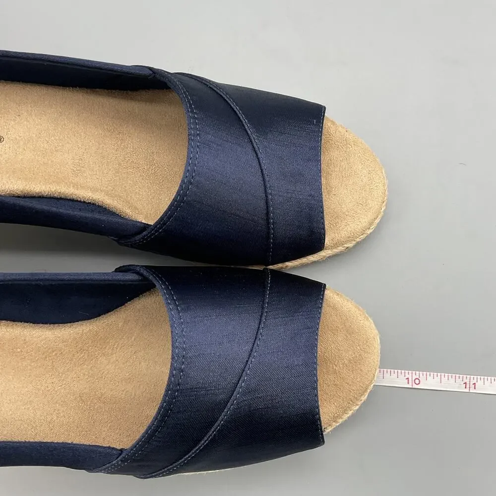 NEW Easy Street Women’s Jasper Wedge Sandals Navy Size 7.5N